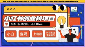 小红书创业粉项目日+500粉，每天20分钟躺赚长尾收益，无脑操作，宝妈，小白抓紧冲【揭秘】-一米创业记
