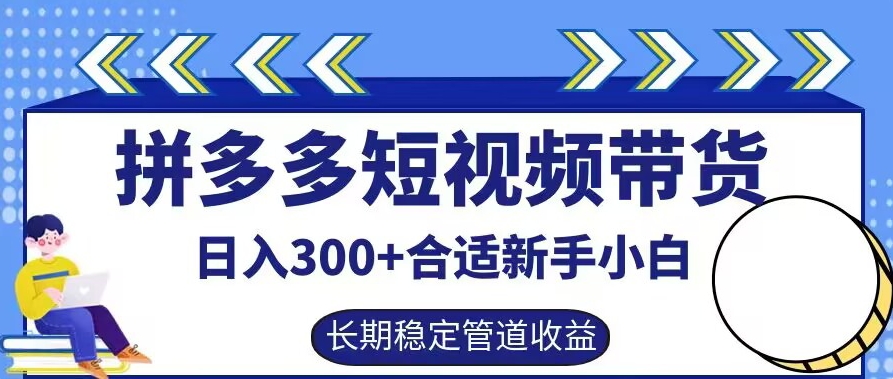 拼多多短视频带货日入300+有长期稳定被动收益，合适新手小白【揭秘】-一米创业记