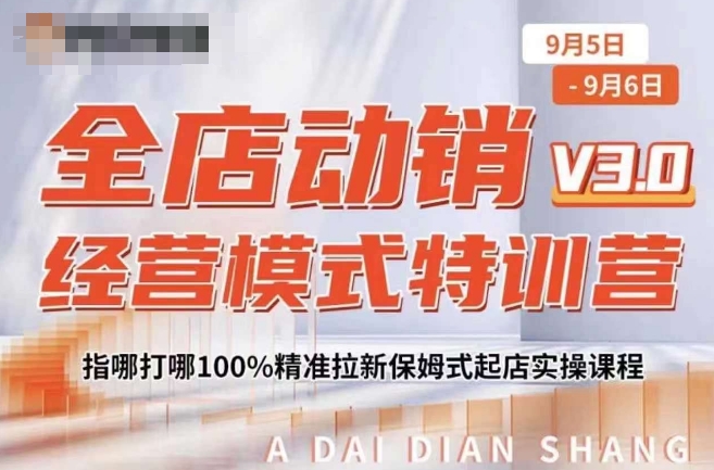 全店动销经营模式特训营,指哪打哪100%精准拉新保姆式起店实操课程-一米创业记