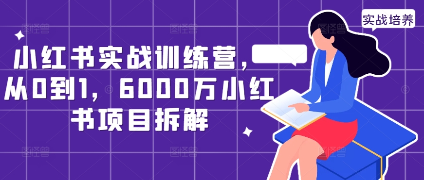 小红书实战训练营，从0到1，6000万小红书项目拆解-一米创业记