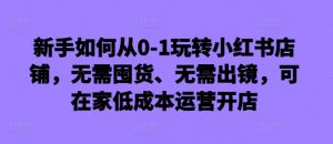 新手如何从0-1玩转小红书店铺，无需囤货、无需出镜，可在家低成本运营开店-一米创业记