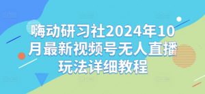 嗨动研习社2024年10月最新视频号无人直播玩法详细教程-一米创业记