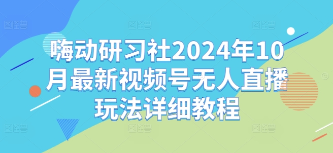 嗨动研习社2024年10月最新视频号无人直播玩法详细教程-一米创业记