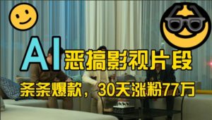 蓝海赛道，AI恶搞影视片段，条条爆款，30天涨粉77万，全流程拆解【揭秘】-一米创业记