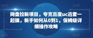 网盘拉新项目，夸克百度uc迅雷一起搞，新手如何从0到1，保姆级详细操作攻略-一米创业记