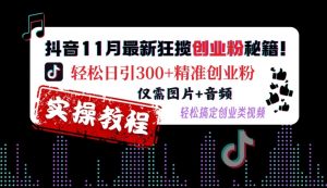 抖音11月最新狂揽创业粉秘籍，轻松日引300+精准创业粉，仅需图片+音频，轻松搞定创业类视频-一米创业记