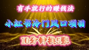 每天 10 分钟，小红书冷门风口项目开启，有手就行的搬运赚钱法，小白日入500 +【揭秘】-一米创业记