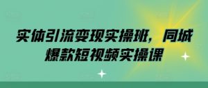 实体引流变现实操班，同城爆款短视频实操课-一米创业记