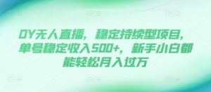 DY无人直播，稳定持续型项目，单号稳定收入500+，新手小白都能轻松月入过万【揭秘】-一米创业记