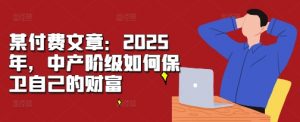 某付费文章：2025年，中产阶级如何保卫自己的财富-一米创业记
