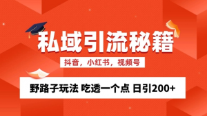 私域流量的精准化获客方法 野路子玩法 吃透一个点 日引200+ 【揭秘】-一米创业记