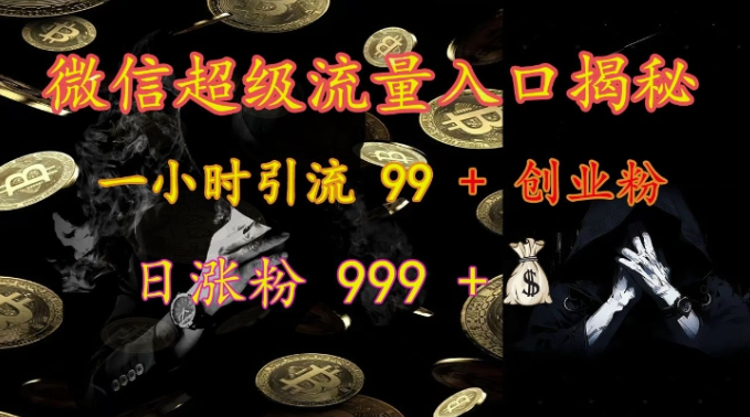 微信超级流量入口揭秘：一小时引流 99 + 创业粉，日涨粉 999 +-一米创业记