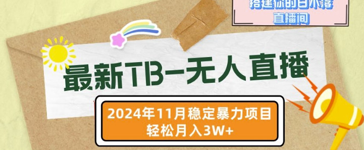 【最新TB-无人直播】11月最新，打造你的日不落直播间，轻松月入过W【揭秘】-一米创业记
