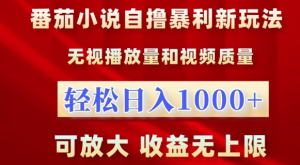 番茄小说自撸暴利新玩法，无视播放量，轻松日入1k，可放大，收益无上限【揭秘】-一米创业记
