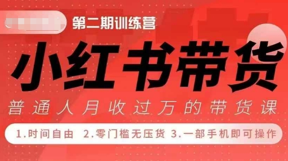 小Red书带货42天训练营 2.0版，宝妈+自由职+上班族+大学生，提高副业收入的大红利项目-一米创业记