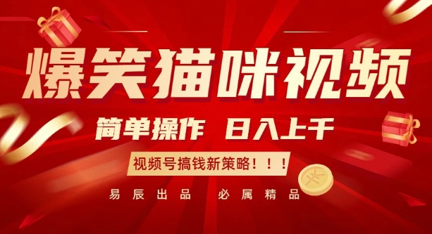 爆笑猫咪视频：简单操作，日入过K，视频号搞钱新策略【揭秘】-一米创业记