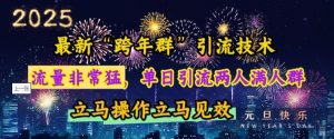 最新“跨年群”引流，流量非常猛，单日引流两人满人群，立马操作立马见效【揭秘】-一米创业记