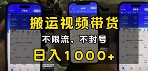 “小白必看”搬运视频带货玩法，不限流，不封号，纯自然流，日入1k-一米创业记