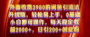外面收费3980的闲鱼引流法，轻松易上手,0基础小白即可操作，日引200+创业粉的保姆级教程【揭秘】-一米创业记