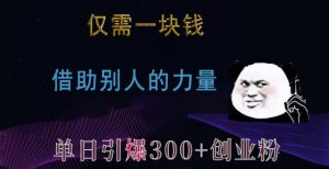 仅需一块钱，借助别人的力量，单日引爆300+创业粉、兼职粉【揭秘】-一米创业记