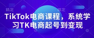 TikTok电商课程，​系统学习TK电商起号到变现-一米创业记