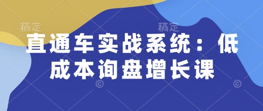 直通车实战系统：低成本询盘增长课，让个人通过技能实现升职加薪，让企业低成本获客，订单源源不断-一米创业记