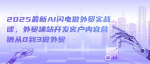 2025最新AI闪电做外贸实战课，外贸建站开发客户内容营销从0到3做外贸-一米创业记