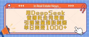用DeepSeek做哪吒走秀视频，引爆流量涨粉利器，单日变现1k-一米创业记