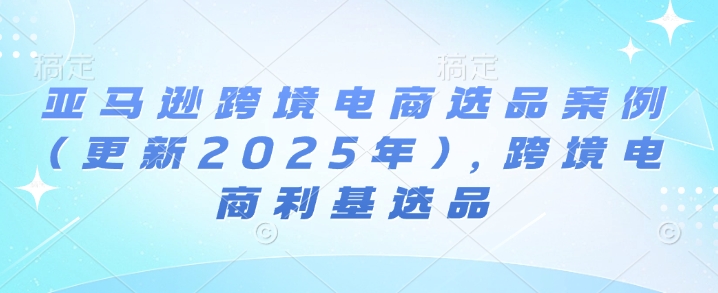 亚马逊跨境电商选品案例(更新2025年2月)，跨境电商利基选品-一米创业记