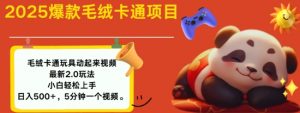 2025毛绒玩具卡通动起来，小白轻松上手，日入多张-一米创业记