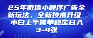 2025年微信小程序最新玩法纯小白易上手，稳定日入多张，技术全新升级【揭秘】-一米创业记
