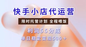 快手小店代运营3.0，模式新升级，收益55分，稳定单日5张【揭秘】-一米创业记
