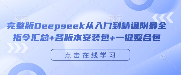 完整版Deepseek从入门到精通附最全指令汇总+各版本安装包+一键整合包-一米创业记