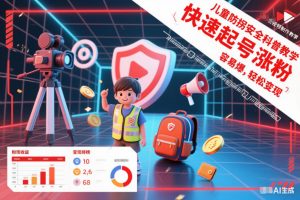 儿童防拐安全科普知识视频制作教学，快速起号涨粉，容易爆，轻松变现-一米创业记
