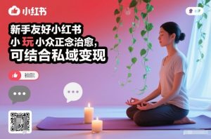 新手友好小红书小众正念治愈，玩法简单，可结合私域变现-一米创业记