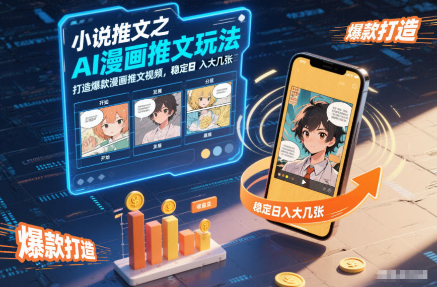 小说推文之AI漫画推文玩法,打造爆款漫画推文视频,稳定日入大几张-一米创业记