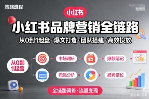 小红书品牌营销全链路，从0到1起盘、爆文打造、团队搭建到高效投放的全链路策略-一米创业记