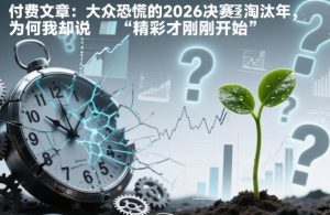 付费文章：大众恐慌的2026决赛淘汰年，为何我却说“精彩才刚刚开始”？-一米创业记