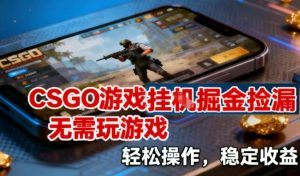 CSGO游戏挂G掘金捡漏，不需要玩游戏，操作简单，收益稳定【揭秘】-一米创业记