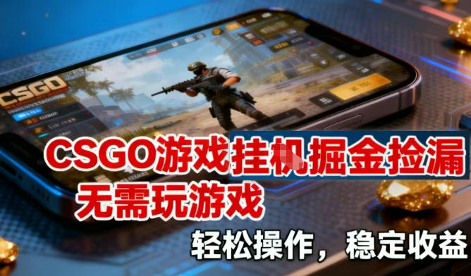 CSGO游戏挂G掘金捡漏，不需要玩游戏，操作简单，收益稳定【揭秘】-一米创业记