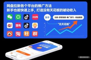 网盘拉新各个平台的推广方法，新手也能快速上手，打造没有天花板的被动收入-一米创业记