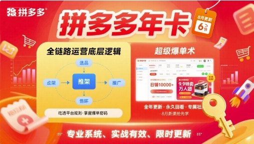 拼多多年卡，拼多多全链路运营底层逻辑，超级爆单术【更新12月】-一米创业记