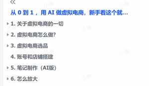 AI虚拟电商速成指南：新手从零到一的完整攻略-一米创业记