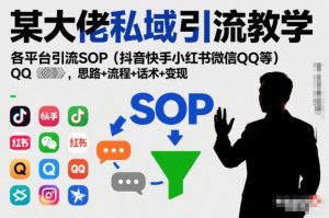 某大佬私域引流教学，各平台引流SOP（抖音快手小红书微信QQ等），思路+流程+话术+变现-一米创业记