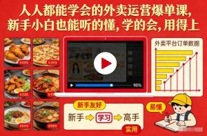 人人都能学会的外卖运营爆单课，新手小白也能听的懂，学的会，用得上-一米创业记