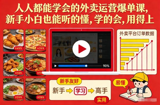 人人都能学会的外卖运营爆单课，新手小白也能听的懂，学的会，用得上-一米创业记