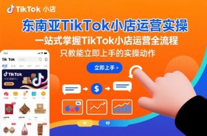 东南亚TikTok小店运营实操，一站式掌握TikTok小店运营全流程，只教能立即上手的实操动作-一米创业记
