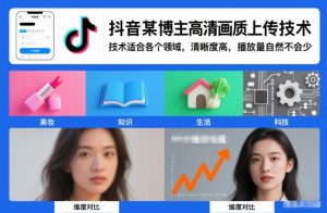 抖音某博主视频高清画质上传技术，技术适合各个领域，清晰度高，播放量自然不会少-一米创业记