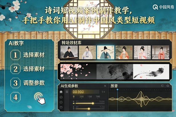 古诗词短视频案例制作教学，手把手教你用AI制作中国风类型短视频-一米创业记