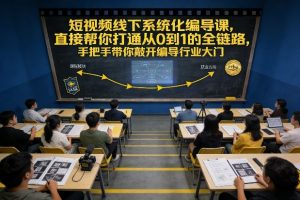 短视频线下系统化编导课，直接帮你打通从0到1的全链路，手把手带你敲开编导行业大门-一米创业记